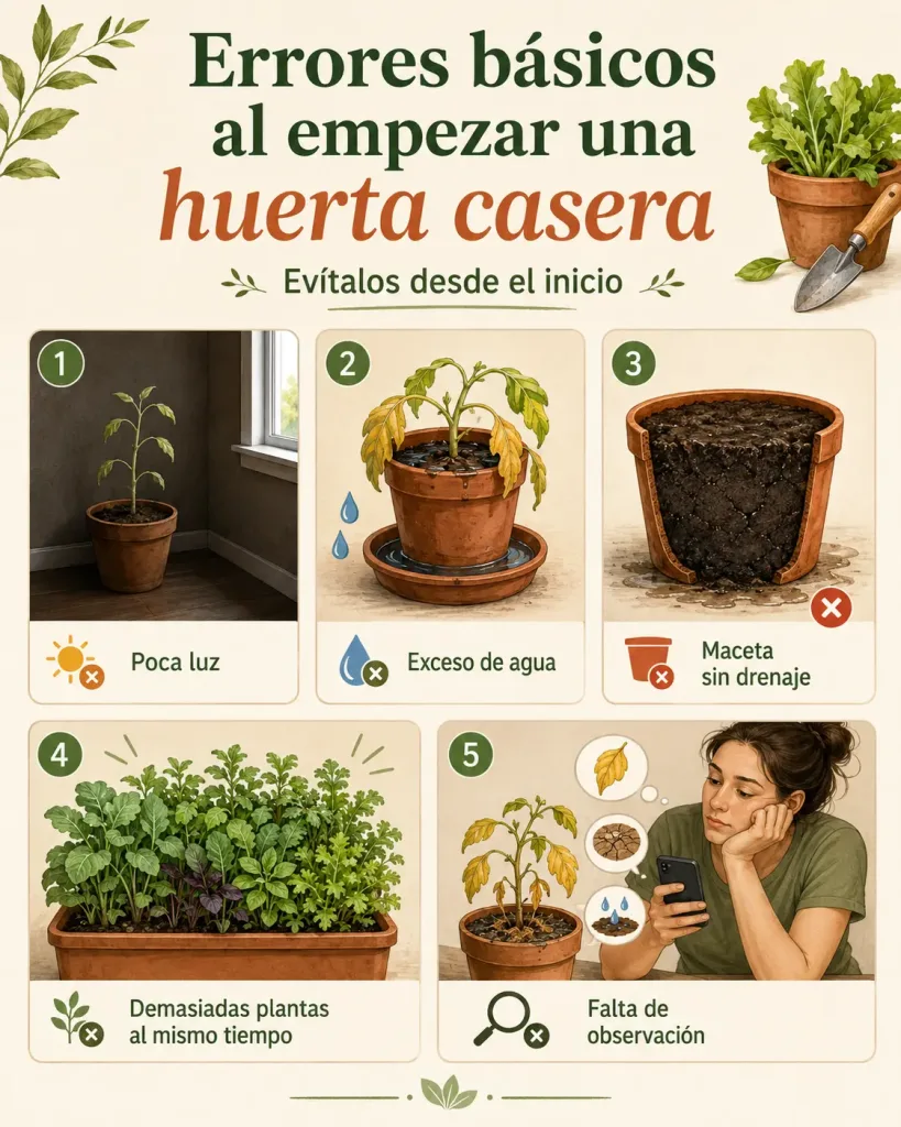 Errores básicos que conviene evitar al iniciar una huerta casera