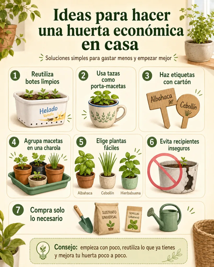 Cómo hacer una huerta económica en casa reutilizando materiales Ideas para hacer una huerta económica en casa reutilizando materiales seguros.