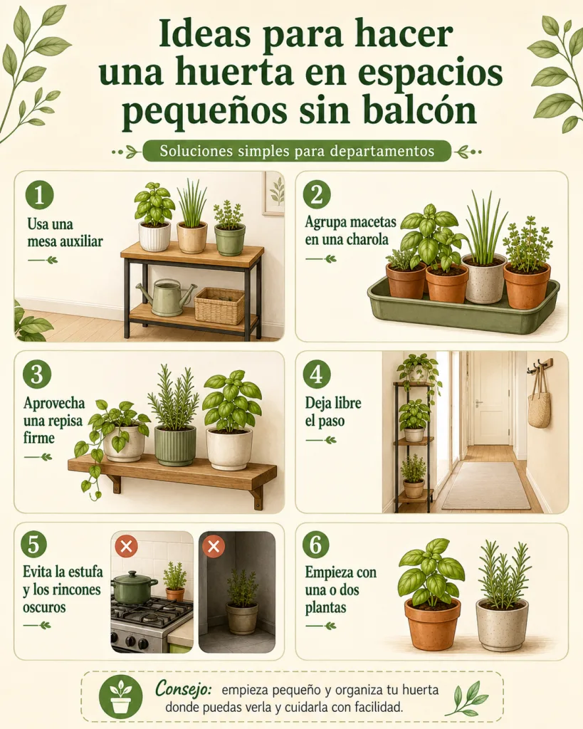Cómo hacer una huerta en un espacio pequeño sin balcón Ideas para organizar una huerta casera en espacios pequeños sin balcón.